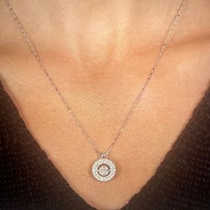 S Collection 1 CT. T.W. Double-Halo Pendant in 14K White Gold